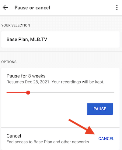 Comment annuler ou mettre en pause votre abonnement YouTube TV