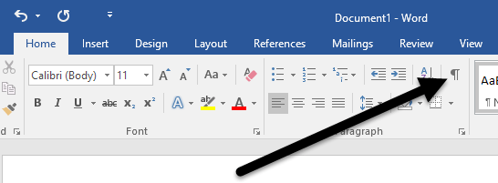 Como mostrar marcas de formatação no Word