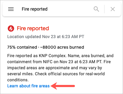 Jak korzystać ze śledzenia pożarów w Mapach Google