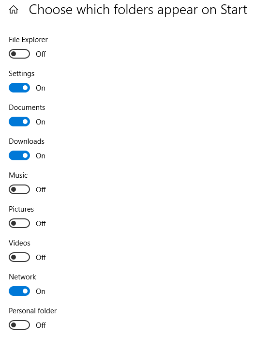 วิธีแสดงหรือซ่อนโฟลเดอร์และแอพในเมนู Start บน Windows 10