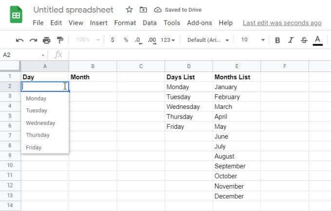 Comment utiliser les listes déroulantes Google Sheets