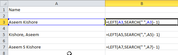 Come separare nome e cognome in Excel