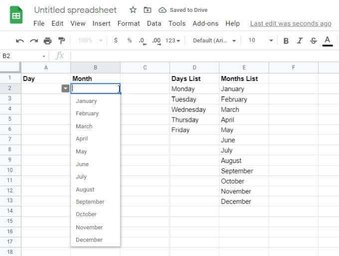 Comment utiliser les listes déroulantes Google Sheets