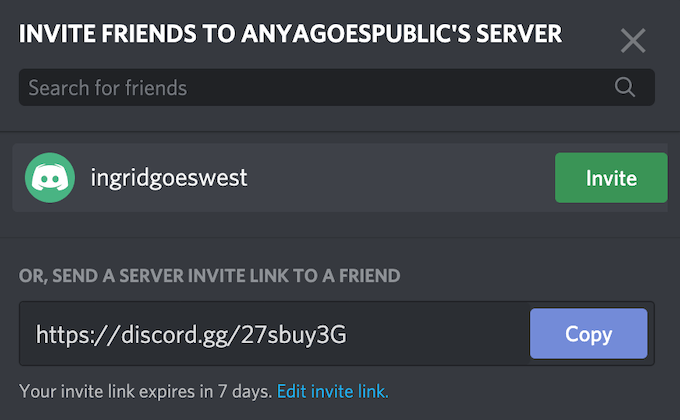 Uitnodigingen verzenden en aanpassen op Discord