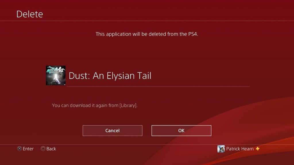 Cómo desinstalar juegos en PS4