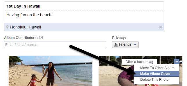 Hoe de albumhoes op Facebook te wijzigen