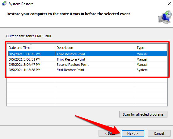 Cómo crear manualmente un punto de restauración del sistema en Windows 10