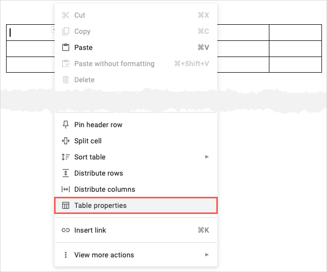 Come aggiungere, modificare, ordinare e dividere una tabella in Google Docs