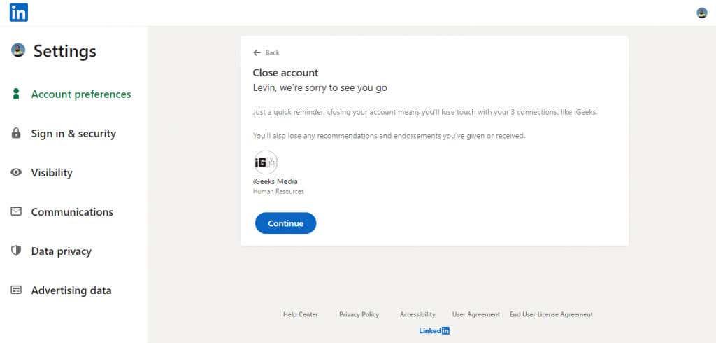 Cum să vă ștergeți contul LinkedIn