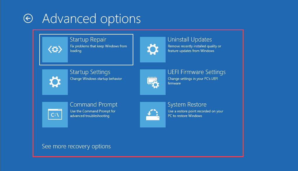Cum să pornești în Windows 11/10 Opțiuni de recuperare a sistemului