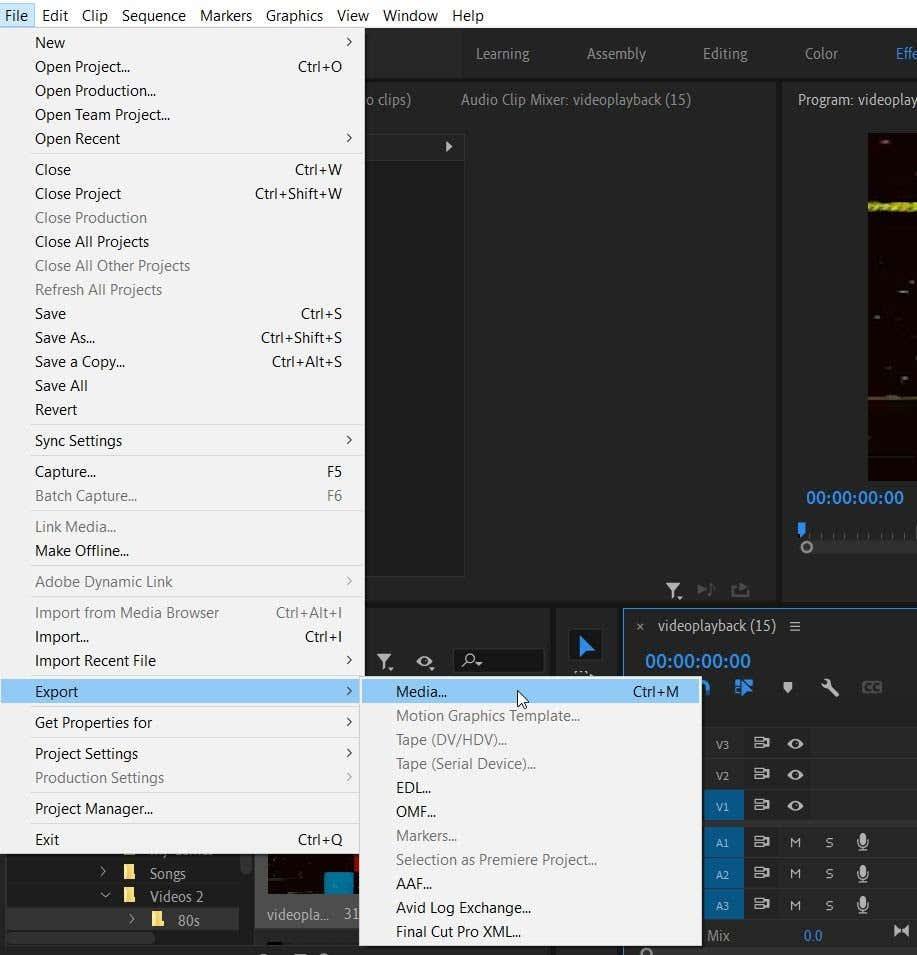 Como exportar projetos do Adobe Premiere Pro para MP4