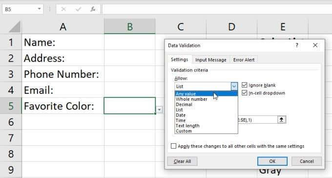 如何在 Excel 中創建下拉列表