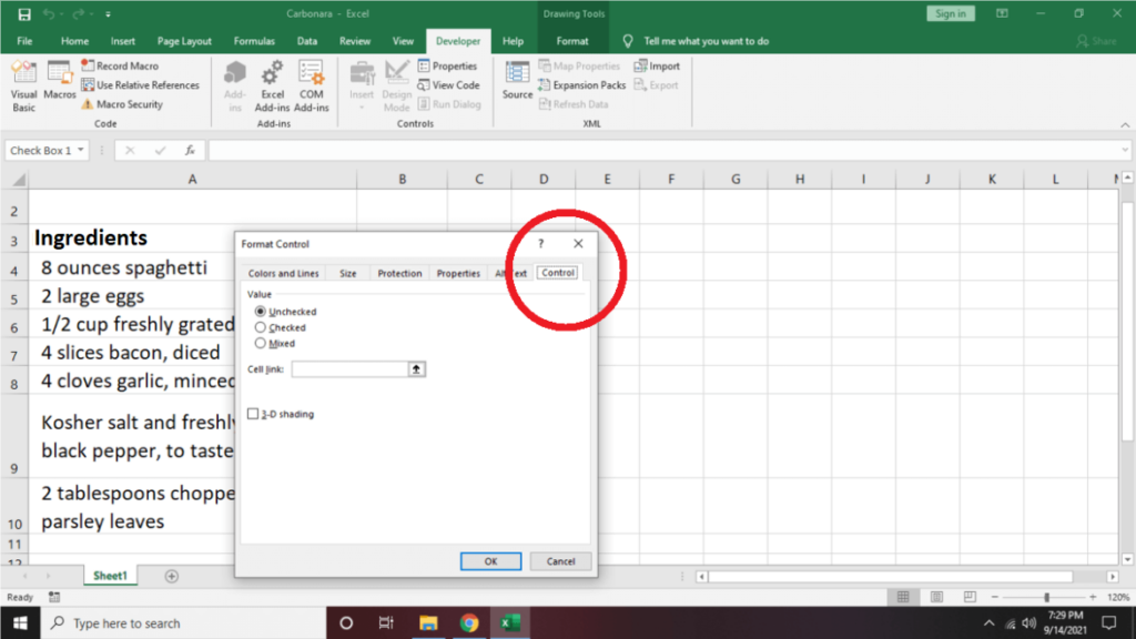 Cara Membuat Senarai Semak dalam Excel