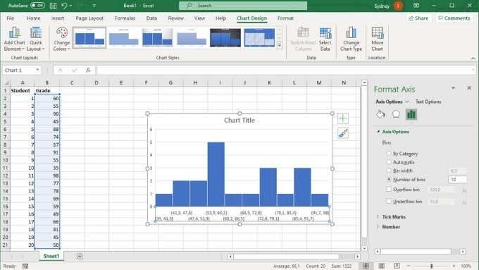 كيفية عمل مدرج تكراري في Excel