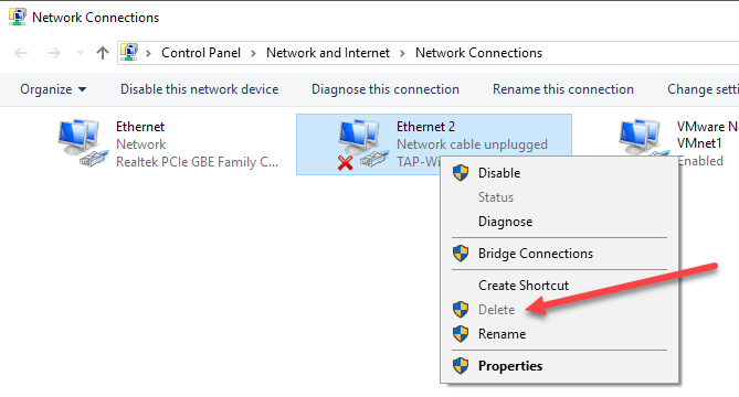 ไม่สามารถลบ Network Adapter ใน Windows 10 ได้หรือไม่