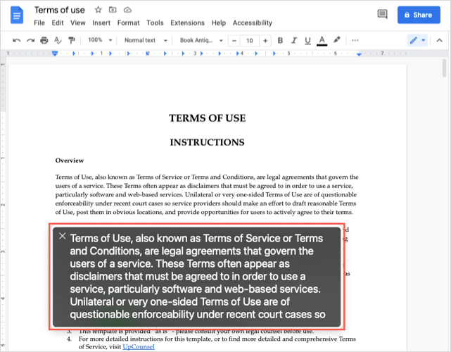 Comment faire en sorte que Google Docs lise des documents à haute voix