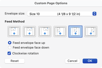 Afdrukken op een envelop in Microsoft Word