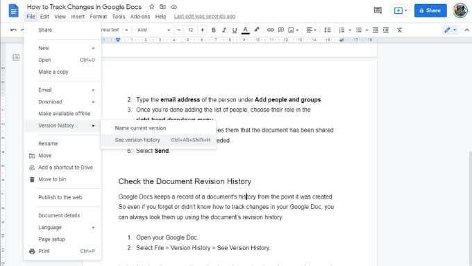 Cara Menjejaki Perubahan dalam Dokumen Google