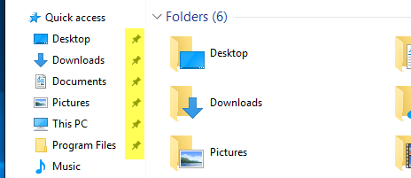Windows 10 でエクスプローラーを開くときに既定のフォルダーを設定する