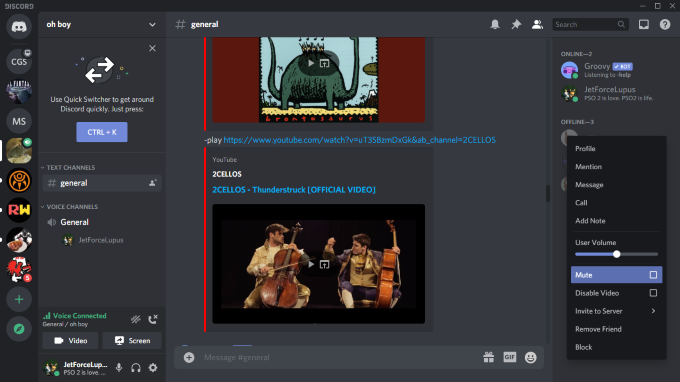 So schalten Sie jemanden auf Discord stumm