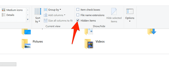 6 modi per mostrare file e cartelle nascosti in Windows 10