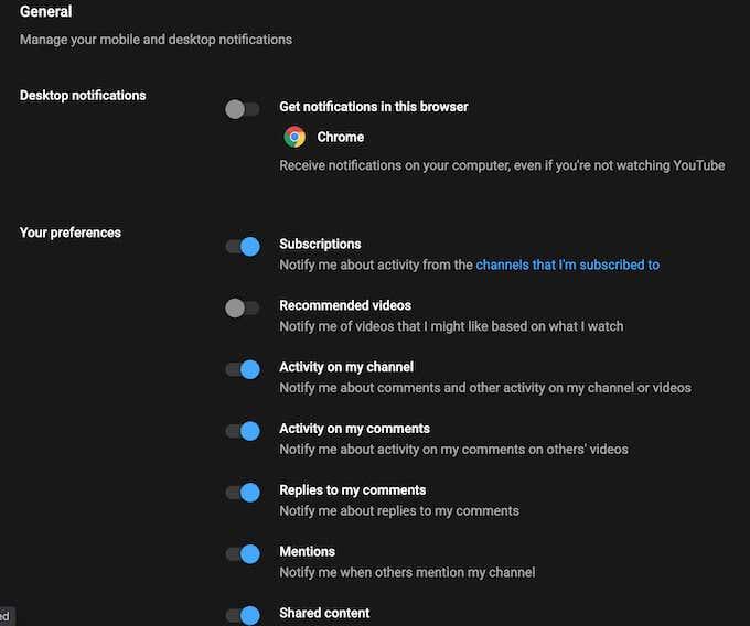 Como desativar e gerenciar as notificações do YouTube