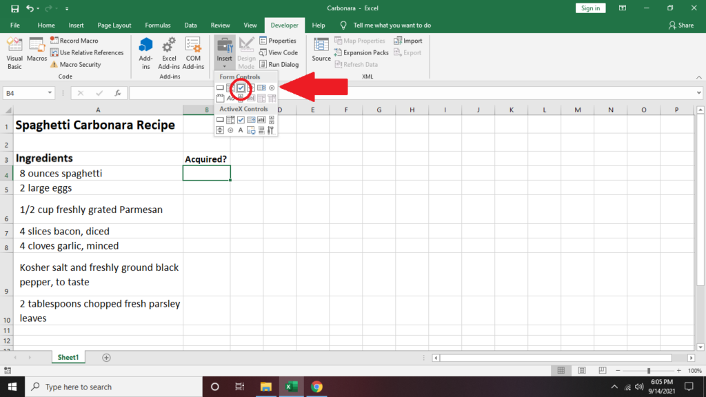 Cara Membuat Senarai Semak dalam Excel