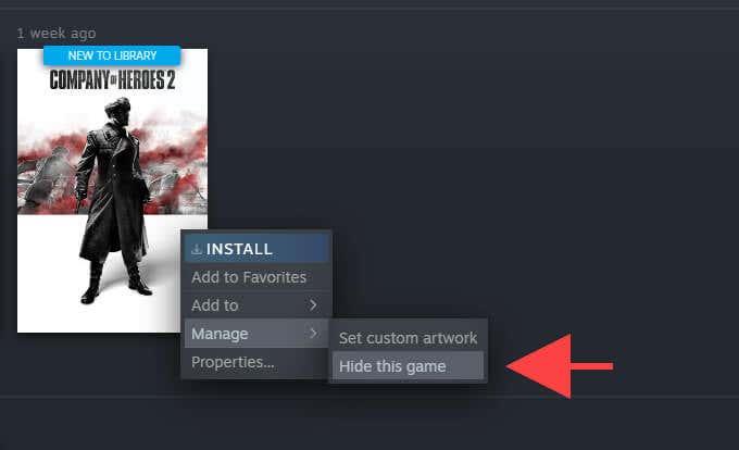 Steam でゲームを非表示にする方法