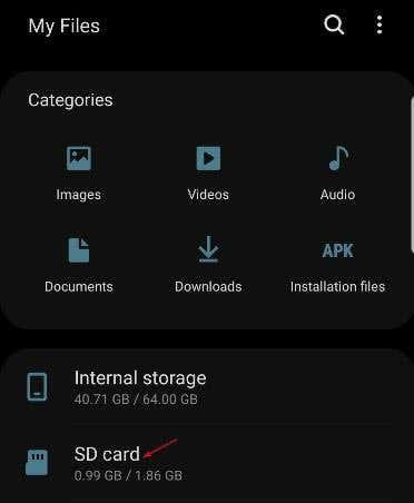 Comment transférer des fichiers du stockage Android vers une carte SD interne