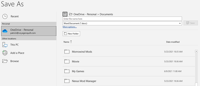 Comment sauvegarder automatiquement un document Word sur OneDrive