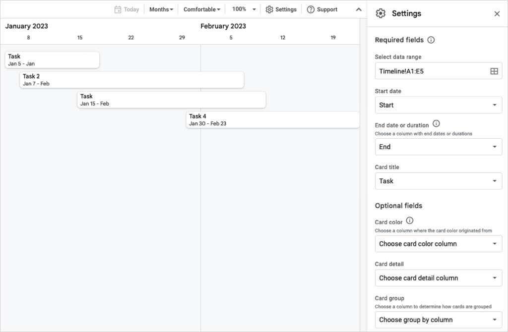 Como usar a visualização da linha do tempo do Planilhas Google para gerenciar projetos