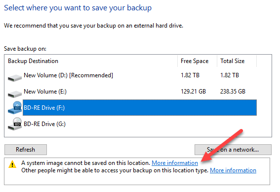 Guida OTT a backup, immagini di sistema e ripristino in Windows 10