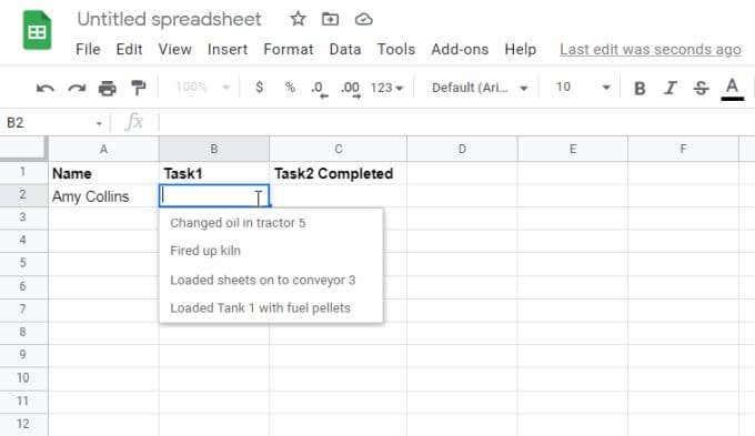 Cum să utilizați listele derulante Google Sheets