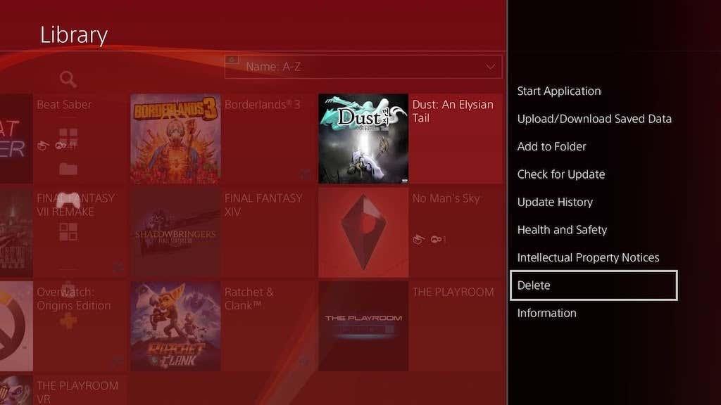 Como desinstalar jogos no PS4