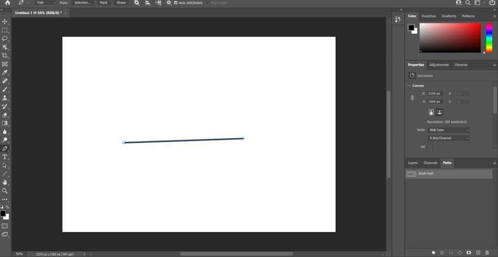 วิธีการวาดเส้นตรงใน Photoshop