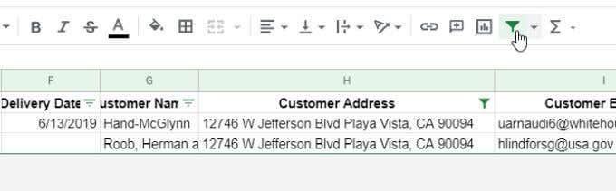 So filtern Sie in Google Sheets