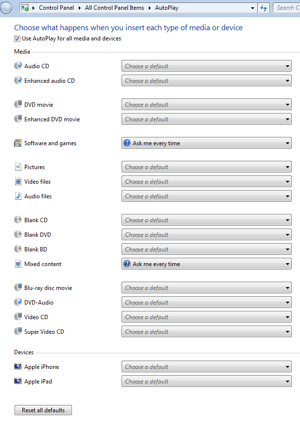 Cum se configurează Redarea automată în Windows 7 și 10