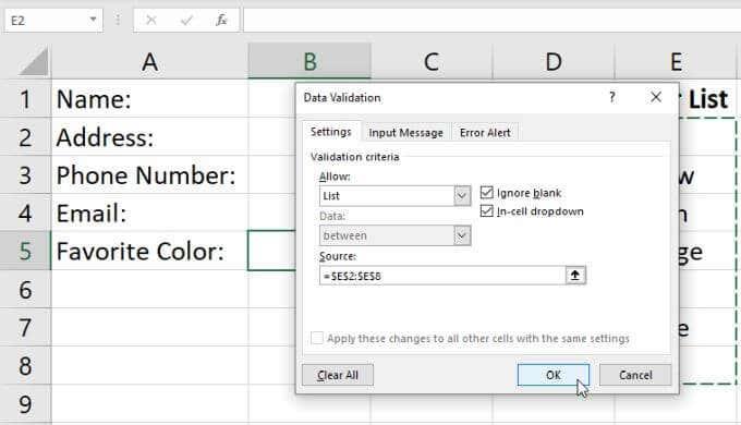 So erstellen Sie eine Dropdown-Liste in Excel