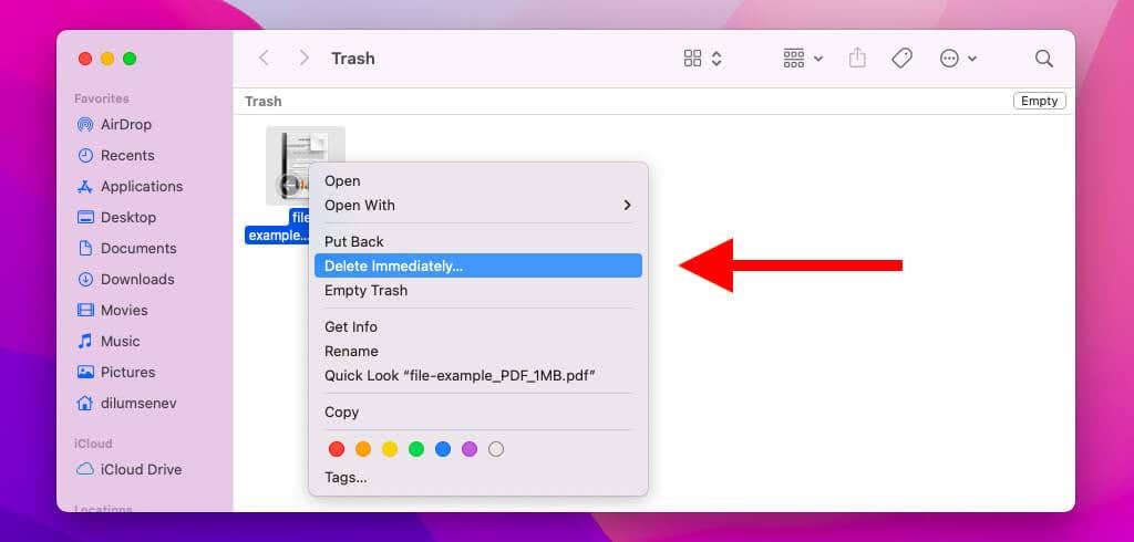 Cómo vaciar rápidamente la papelera en macOS usando Terminal