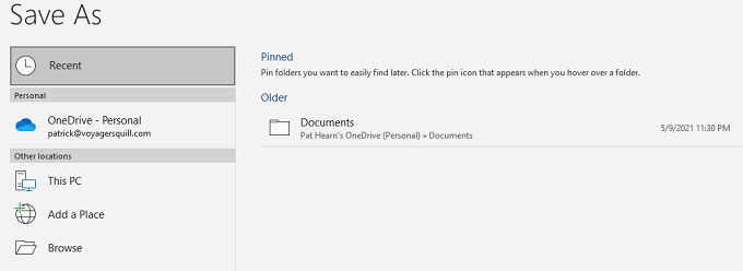 Cara Menyandarkan Dokumen Word secara Automatik ke OneDrive