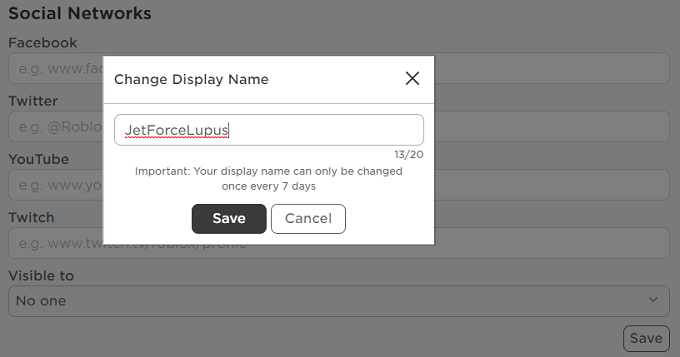 Comment changer votre nom d'utilisateur ou votre nom d'affichage dans Roblox
