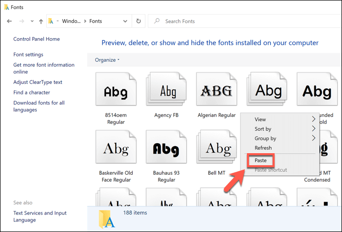 Come installare i font su Windows 10