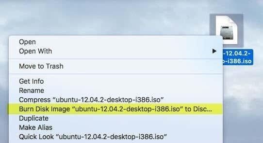 วิธีเขียนไฟล์ ISO โดยใช้ Mac OS X