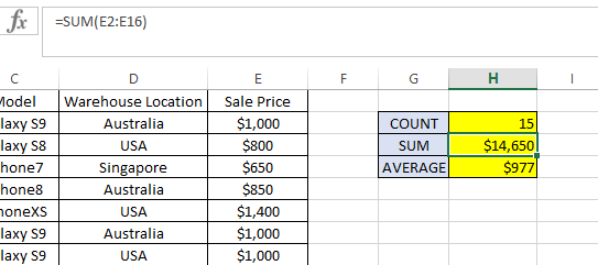 Cum se utilizează COUNTIFS, SUMIFS, AVERAGEIFS în Excel