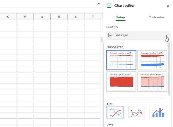 So erstellen Sie ein Liniendiagramm in Google Tabellen