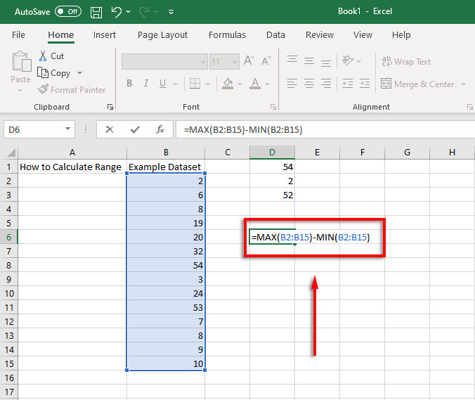 كيفية البحث عن النطاق وحسابه في Excel