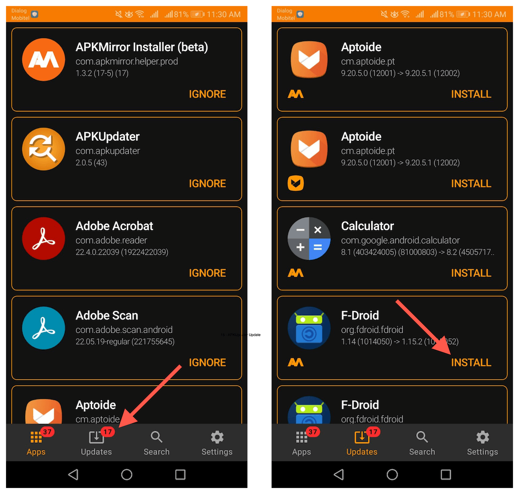 Como atualizar aplicativos Android