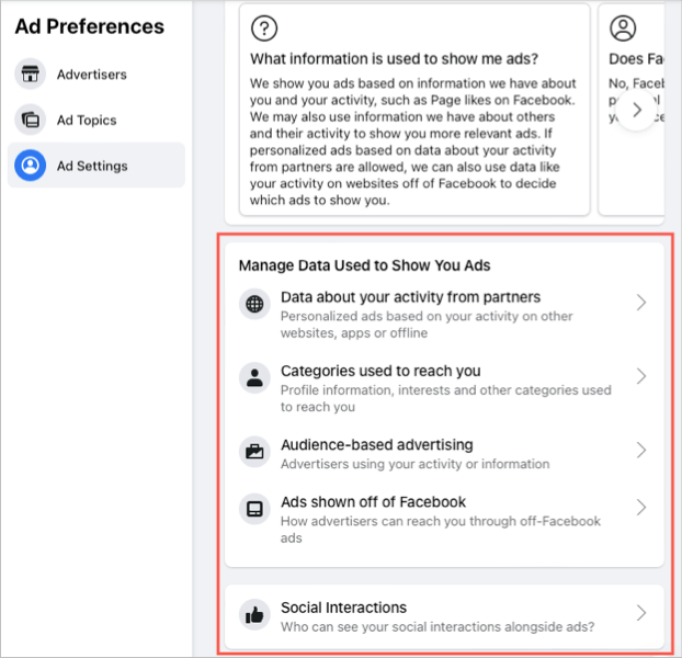 Cum să vă schimbați preferințele pentru anunțurile Facebook