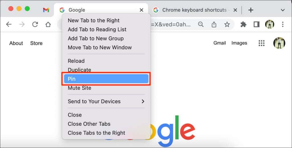 Google Chrome でタブを固定する方法