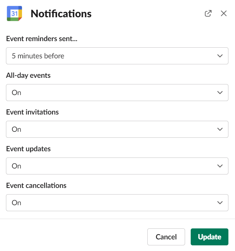 Slack synchroniseren met Google Agenda